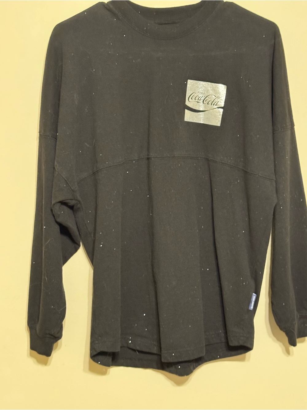 Coca Cola Black Team Spirit Jersey Long Sleeve Athliesure Oversized Unisex